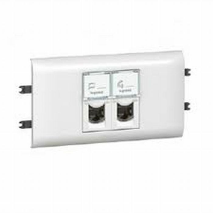 Mosaic Contactdoos 2 X Rj 45 Cat 6 Utp 8 Contacten 2 Modules Wit Met Afdekplaat