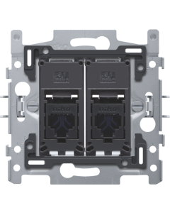 SOKKEL INB. COMMUNICATIE-AANSLUITING VLAK: 2X RJ 45 UTP CAT 6