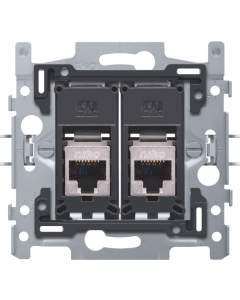 2 RJ45 STP CAT. 6A, VLAK, INCL. INBOUWRAAM 60X71 MET KLAUW