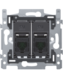 SOKKEL INB. COMMUNICATIE-AANSLUITING VLAK: 2x RJ 45 UTP CAT5E