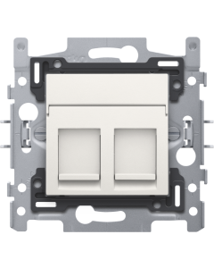 2 RJ45 STP CAT. 6A, VLAK, SOKKEL 60X71 KLAUW, AFWERKING WHITE