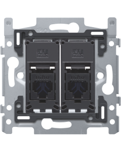 2 RJ45 UTP CAT. 6A, VLAK, INCL. INBOUWRAAM 60X71 MET SCHROEF