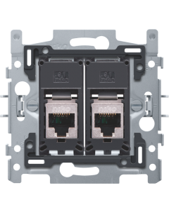 SOKKEL INB. COMMUNICATIE-AANSLUITING VLAK: 2x RJ 45 STP CAT5E