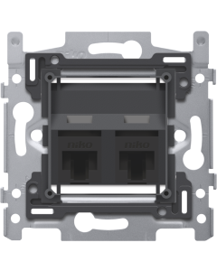 2 RJ45 UTP CAT. 6A, SCHUIN, INCL. INBOUWRAAM 60X71 MET SCHROEF