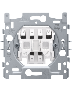 SOKKEL INBOUW DRUKKNOP NORMAAL OPEN + SCHAKELAAR WISSEL+INSTEEK