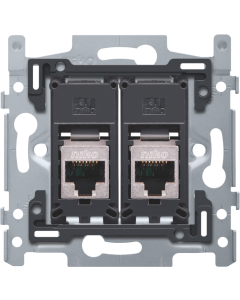 SOKKEL INB. COMMUNICATIE-AANSLUITING VLAK: 2x RJ 45 STP CAT5E